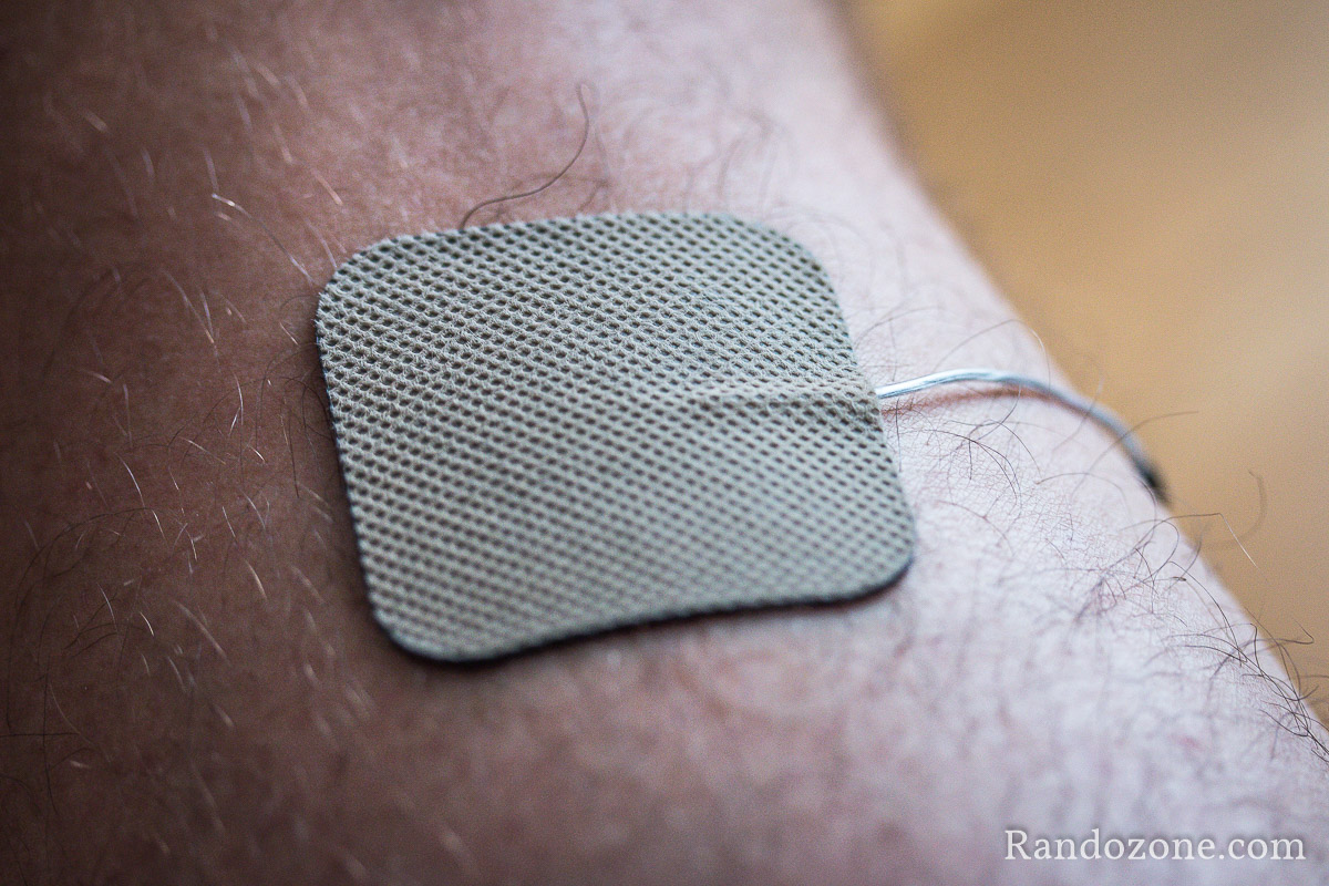 Electrode collée sur la peau