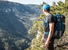 Tee-shirt en WoodWear de la marque Natural Peak Test tee-shirt Naturel Peak dans les gorges du Tarn